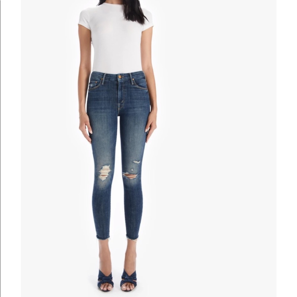 Mother High waisted looker ankle fray